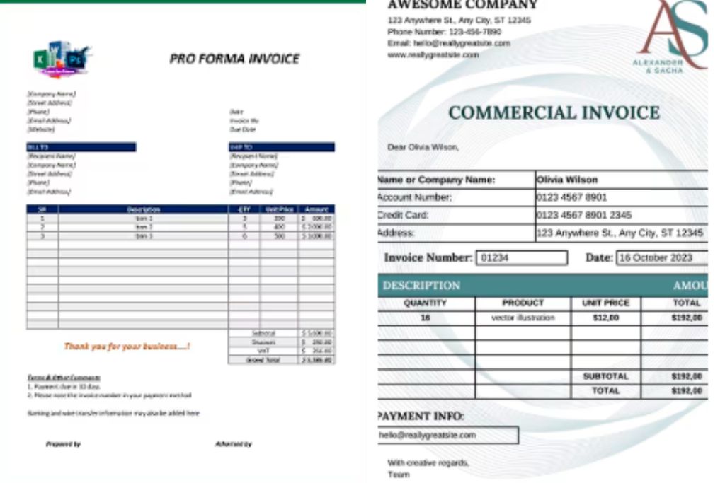 proforma invoice